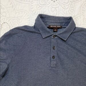 Michael Kors Short Sleeve Blue Polo Shirt - Men’s Collared Medium Top